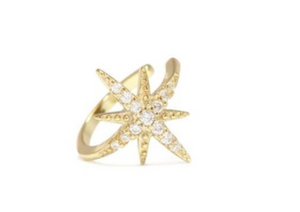 Crystal Meteorite Star Ear Cuff 925 Sterling Silver piercinginspiration®