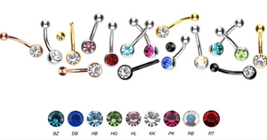 Mini cristal nombril piercing acier chirurgical piercinginspiration®