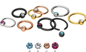 Geschlossener Klemmkugelring Kristall Chirurgenstahl piercinginspiration®