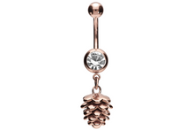 Load image into gallery viewer, Surgical Steel Pinecone Pigna Belly Button Piercing piercinginspiration®
