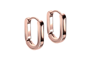 Ovale Geometrische Kreolen Clicker Ring Paar piercinginspiration®