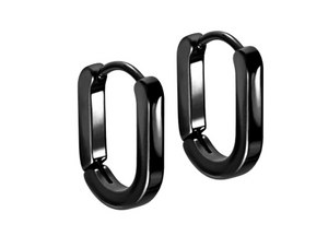 Oval Geometric Hoop Earrings Clicker Ring Pair piercinginspiration®