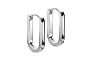Oval Geometric Hoop Earrings Clicker Ring Pair piercinginspiration®