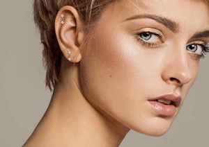 Piercing Labret con Rosca Interna Dos Estrellas Titanio PTFE piercinginspiration®