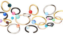 Cargue la imagen en el visor de la galería, Opal Ring Piercing Ball Clamp Surgical Steel piercinginspiration®