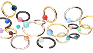 Opal Ring Piercing Klemmkugelring Chirurgenstahl piercinginspiration®