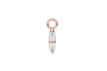 Load the image into the gallery viewer, 2 crystals rectangle piercing pendant piercinginspiration®