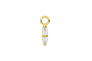 Colgante piercing rectangular 2 cristales piercinginspiration®