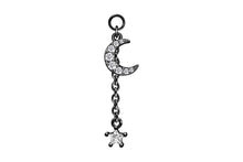 Load the image into the gallery viewer, piercing pendant crystal moon star piercinginspiration®