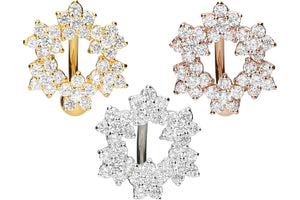 Titanium crystal floral wreath navel piercing barbell piercinginspiration®