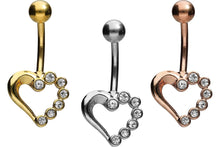 Upload the picture to the gallery viewer, crystal heart navel piercing barbell piercinginspiration®