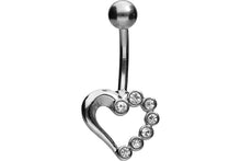 Upload the picture to the gallery viewer, crystal heart navel piercing barbell piercinginspiration®
