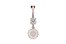 Upload the picture to the gallery viewer, flower baguette crystal navel piercing barbell piercinginspiration®