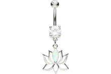 Carica l'immagine nel visualizzatore della galleria, Lotus Flower Opal Navel Piercing piercinginspiration®