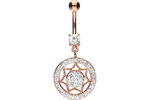 Mandala crystal navel piercing barbell piercinginspiration®