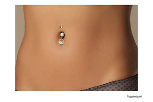 Bilanciere per piercing all'ombelico Crystal Sea Sun Moon Star piercinginspiration®