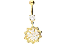 Upload the image to the Gallery Viewer, Oriental Crystal Flower Navel Barbell piercinginspiration®