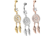 Upload the image to the gallery viewer, Titanium Crystal Dream Catcher Navel Piercing piercinginspiration®