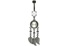 Upload the picture to the gallery viewer, dream catcher crystal pearl feather navel piercing barbell piercinginspiration®