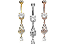 Upload the image to the gallery viewer, Raindrop Crystal Belly Bar Navel Barbell piercinginspiration®