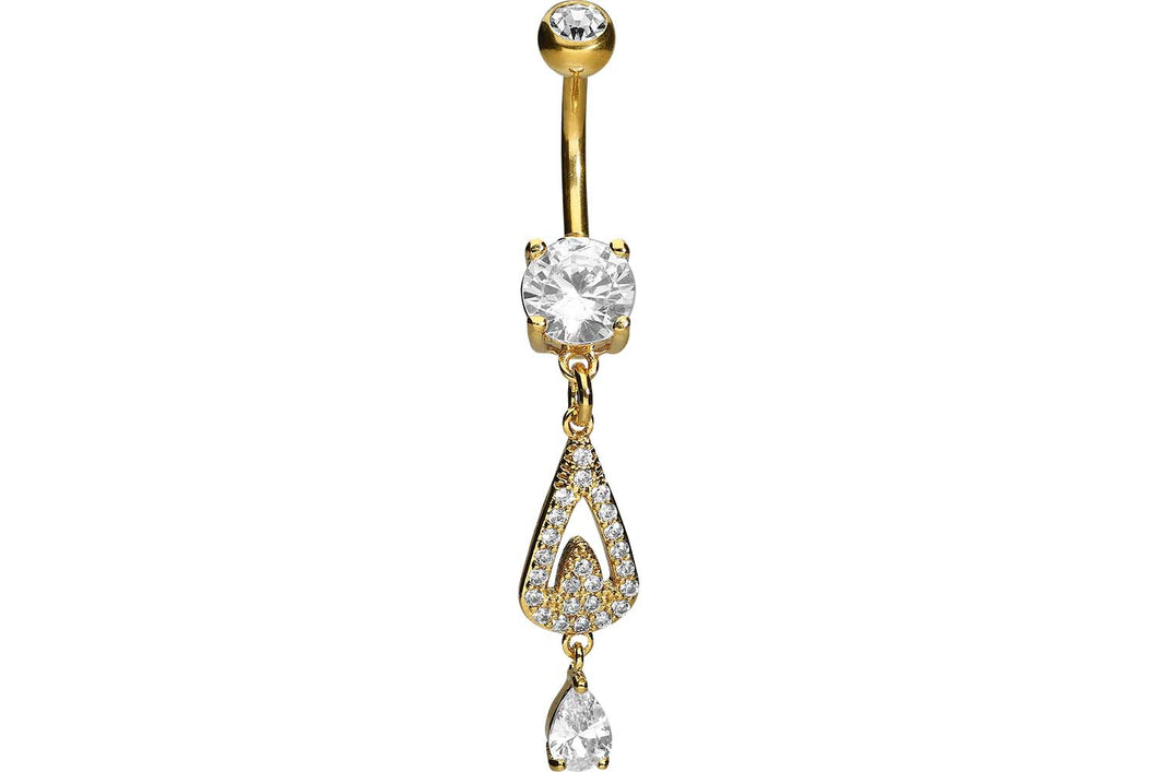 Regentropfen Kristall Bauchnabelpiercing Barbell piercinginspiration®
