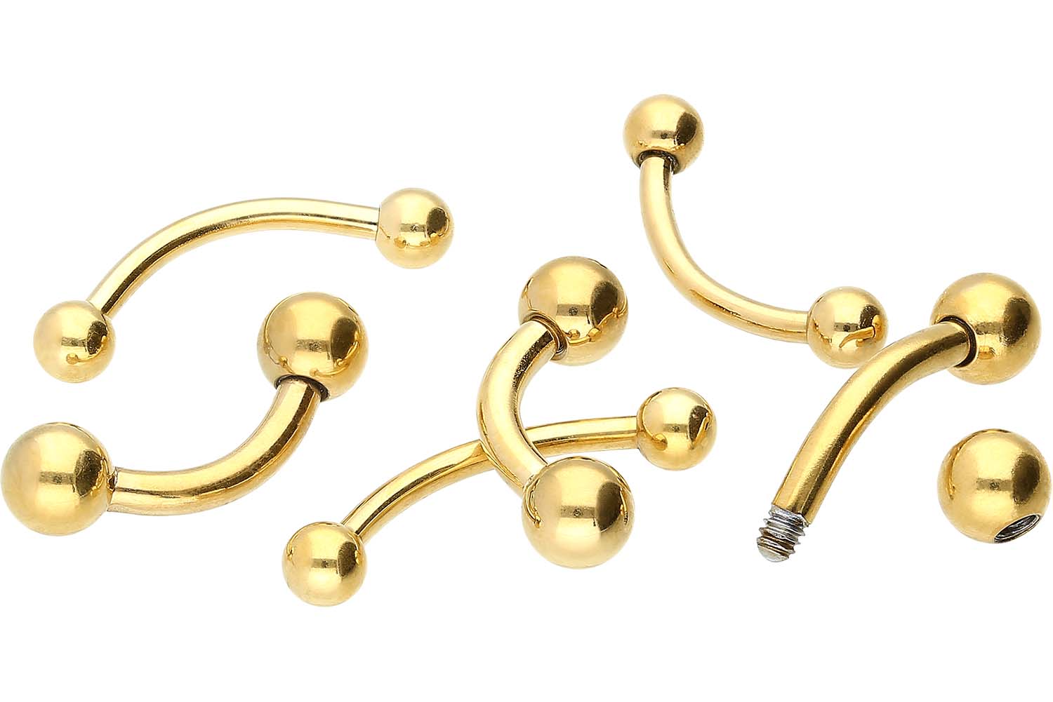 Piercings Pour Nombril En Acier 316L - Lot De 5, Barre Banane 14G, Hypoallergénique