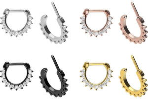 11 Kristalle Septum Daith Clicker Ring piercinginspiration®