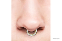 Laden Sie das Bild in den Galerie-Viewer, 11 Kristalle Septum Daith Clicker Ring piercinginspiration®