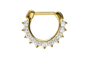 11 crystals Septum Daith Clicker Ring piercinginspiration®