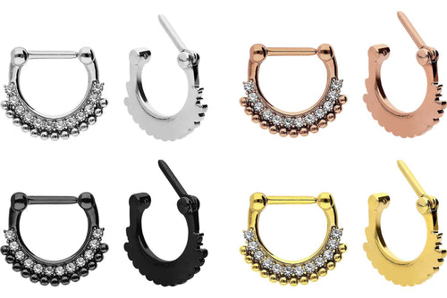 Multiple Kugeln Kristalle Septum Daith Clicker Ring piercinginspiration®