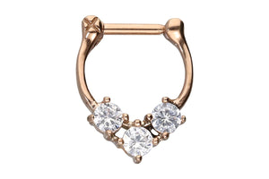 Anker Clicker Ring 3 Cristales Grandes piercinginspiration®