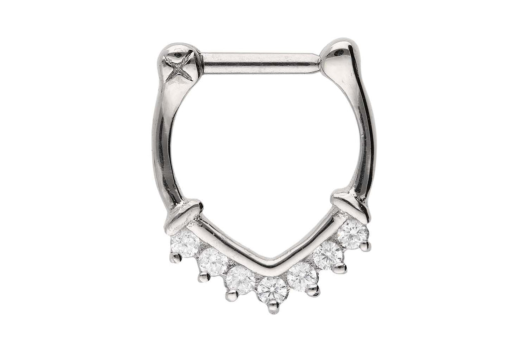 Großer Anker Spitz Clicker Ring 7 Kristalle piercinginspiration®