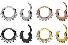 Upload the image to the gallery viewer, 8 crystals clicker ring piercinginspiration®