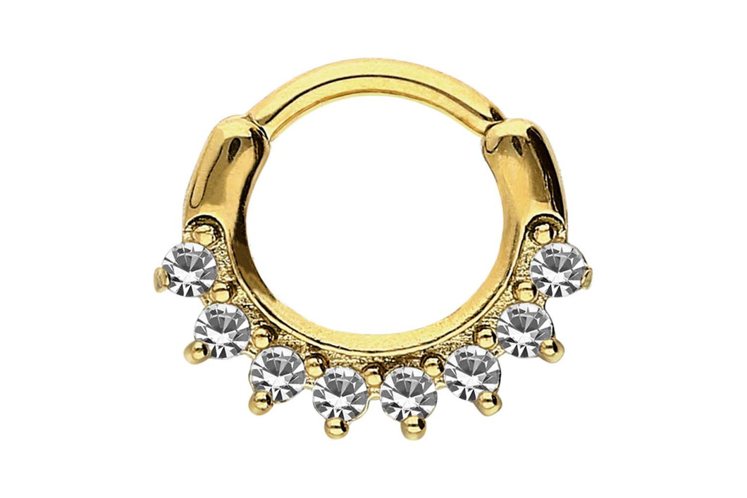 8 Kristalle Clicker Ring piercinginspiration®