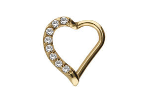 Heart crystal clicker ring piercinginspiration®