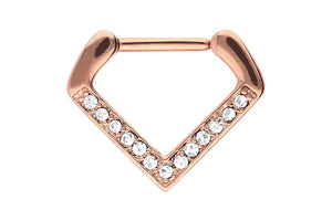 Spitz crystal septum Daith Clicker Ring V-shape piercinginspiration®