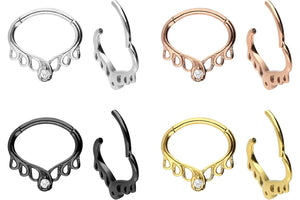 Oriental Kristall Septum Daith Clicker Ring piercinginspiration®
