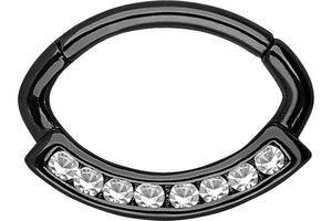 Crystal Septum Daith Clicker Ring Oval piercinginspiration®