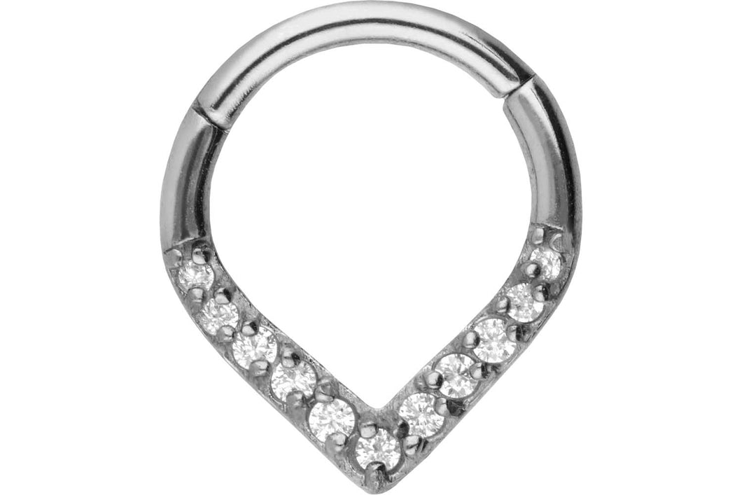 Spitz Clicker Ring 11 Kristalle piercinginspiration®