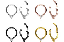 Upload the image to the gallery viewer, Clicker Ring Septum Daith Crystal Drop piercinginspiration®