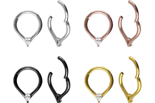 Clicker Ring Septum Daith Kristall Tropfen piercinginspiration®