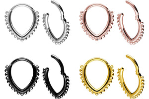 Clicker Ring Septum Daith Tropfen Kugeln piercinginspiration®