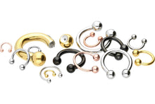 Load the image into the gallery viewer, Horseshoe Ring Barbell Surgical Steel piercinginspiration®