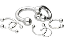 Load image into gallery viewer, Titanium Horseshoe Ring Barbell piercinginspiration®