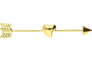 Heart arrow piercing industrial piercinginspiration®