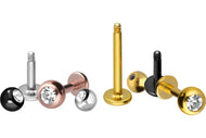 Titan Kristall Rund Labret Ohrpiercing piercinginspiration®