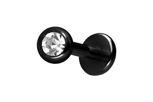 Titanium crystal round labret ear piercing piercinginspiration®
