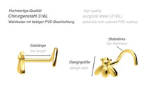 Carica l'immagine nel visualizzatore della galleria, Bee Nose Stud Flat Spiral Surgical Steel piercinginspiration®