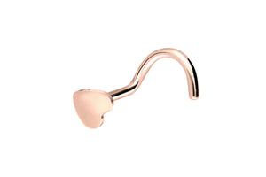 Heart Nose Stud Flat Spiral Surgical Steel piercinginspiration®