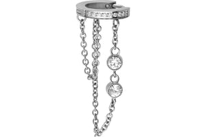 Clicker ring chains set with crystals piercinginspiration®